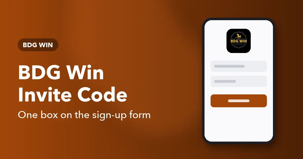 Banner reading BDG Win Invite Code beside a phone with a code entry box